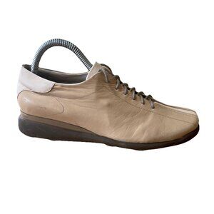 Kenneth Cole of New York tan&brown leather bowling Y2K lace up loafer W Sz 8.5